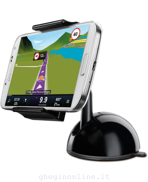 Cellularline Pilot Pro - Samsung Supporto auto elegante e intelligente, con NFC e APP Nero