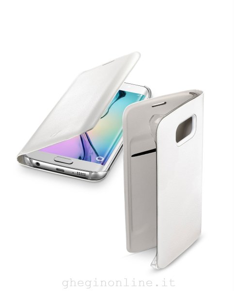 Cellularline Flip-Book - Galaxy S6 Edge Custodia a libro ultra-slim che esalta il design Bianco