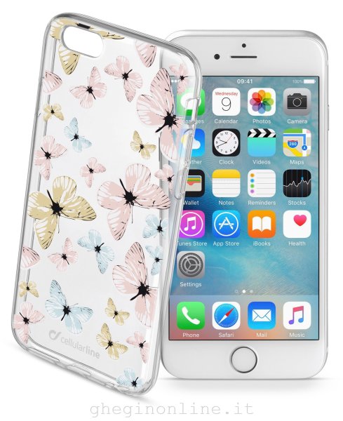 Cellular Line STYCFLYIPH647 Cellularline Style Case Fly - iPhone 6S/6 Cover in gomma morbida super colorate, simpatiche e romantiche Trasparente.Rosa.Azzurro, Cover a guscio, Apple, iPhone 6, iPhone 