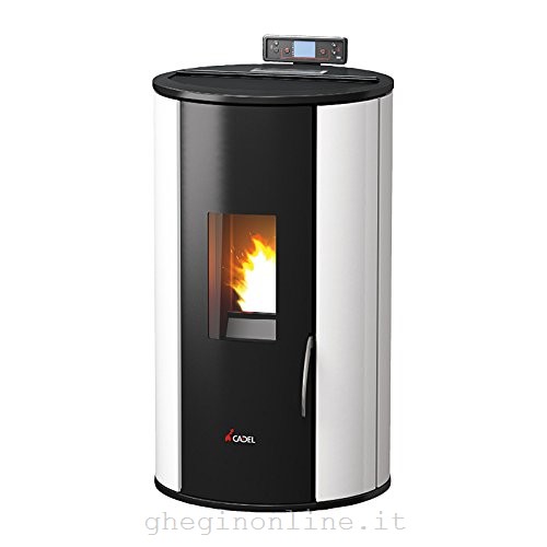 Cadel Rondo' stufa Libera installazione Elettrico, Pellet Nero, Bianco