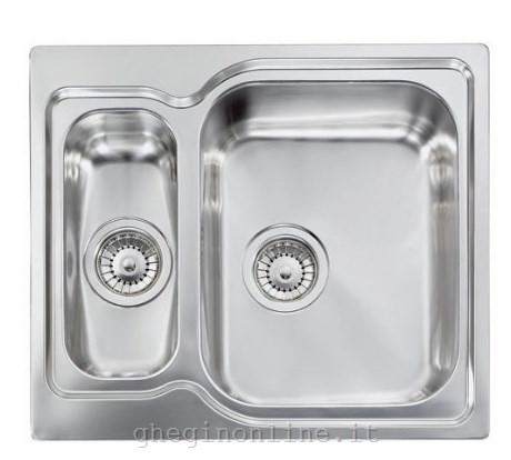 CM Matico 58 x 50 2V Lavello ad incasso Quadrato Acciaio inossidabile