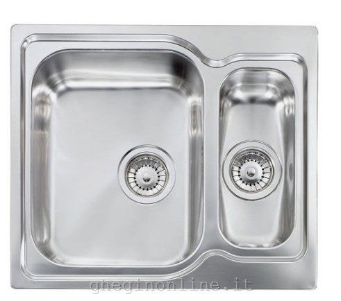 CM Matico 58 x 50 2V Lavello ad incasso Quadrato Acciaio inossidabile