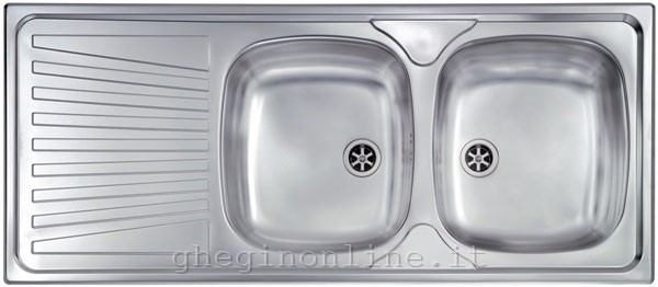 CM Mondial 116 x 50 2V Lavello ad incasso Rettangolare Acciaio inossidabile