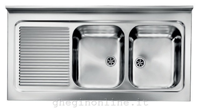 CM Rossana 120x60 2V Lavello ad incasso Rettangolare Acciaio inossidabile