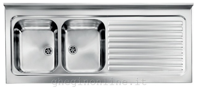 CM Rossana 150x60 2V Lavello ad incasso Rettangolare Acciaio inossidabile