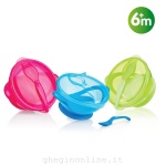 Nuby - Set pappa Nuby ID5419 Scodella con ventosa, coperchio e cucchiaino