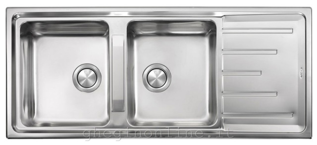 CM brando 116 x 50 2V Lavello ad incasso Rettangolare Acciaio inossidabile
