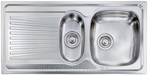 CM Mondial 100 x 50 2V Lavello ad incasso Rettangolare Acciaio inossidabile