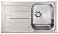 CM - CM Сristal 86 x 50 1V, Lavello montato su piano, Rettangolare, Acciaio inossidabile, Acciaio inossidabile, 1 ciotole, Rettangolare