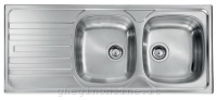 CM - CM Nihal 116x50 2V, Lavello ad incasso, Rettangolare, Acciaio inossidabile, Acciaio inossidabile, 2 ciotole, Rettangolare