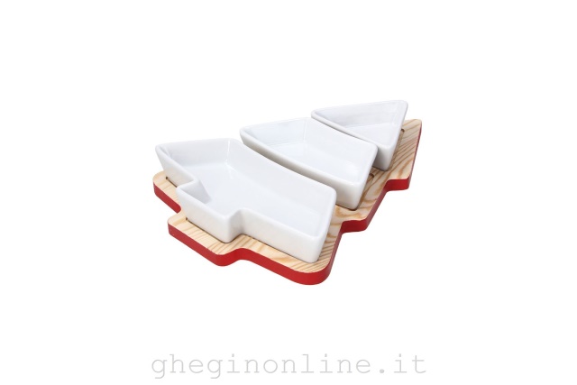 Tognana Porcellane NT0AR832618 tagliere da cucina Porcellana, Legno Rosso, Bianco, Legno
