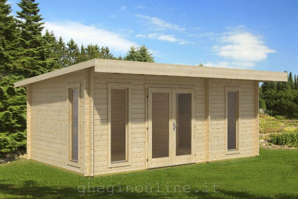 Edv casette LM/CASBARBADOS4 Esterni da Vivere Barbados 4, Casetta in legno, Doppia, Tetto piatto, Nero, Bitumen felt, Legno