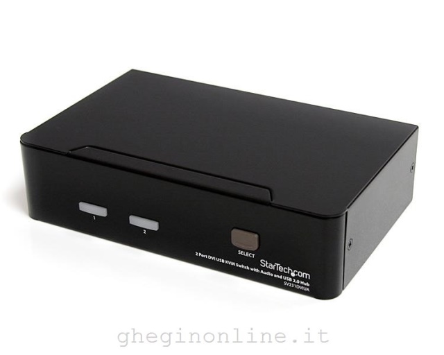 StarTech.com Switch KVM DVI USB 2 porte, con audio e hub USB 2.0