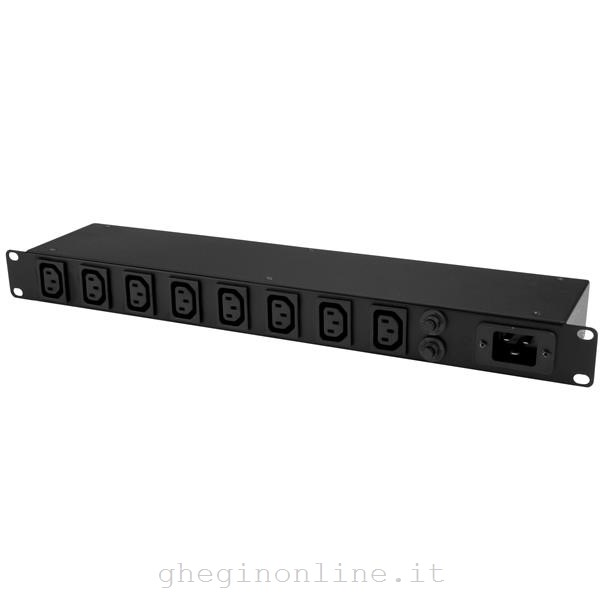 StarTech.com Unità Distribuzione Alimentazione PDU 1U a 8 porte montabile a Rack con prese C13 - 16A - Cavo di Alimentazione (CEE7/7) - 3m