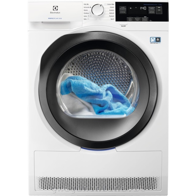 REX EW8HX82S3 Electrolux EW8HX82S3, Libera installazione, Caricamento frontale, Pompa di calore, Bianco, Manopola, Touch, Destra
