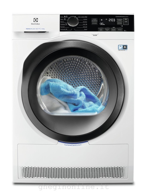 916 087 709 Electrolux EW9H283BY, Libera installazione, Caricamento frontale, Pompa di calore, Bianco, Pulsanti, Manopola, Touch, Destra