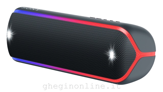 Sony SRS-XB32, speaker compatto, portatile, resistente all'acqua con EXTRA BASS e luci, nero