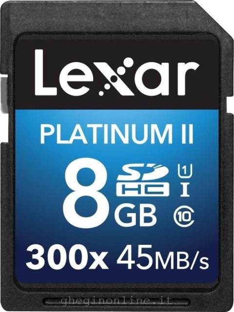 LSD8GBBBEU300 Lexar 8GB Platinum II SDHC UHS-I, 8 GB, SDHC, Classe 10, 45 MB/s, 10 MB/s, Multicolore