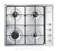 SMEG - Piano cottura gas Smeg S64S Inox griglie in Piattina smaltata