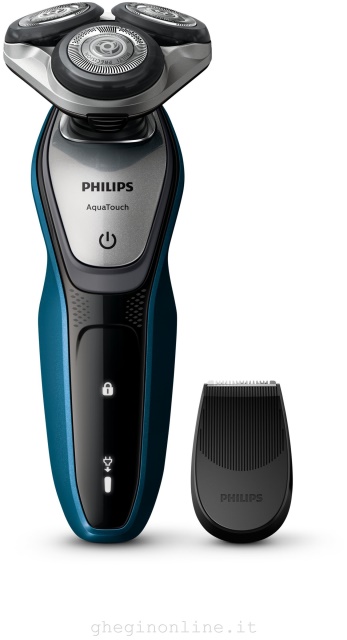 S5420/06 Philips AquaTouch Rasoio elettrico Wet & Dry, Rotazione, 2 anno/i, Nero, Blu, Argento, CA/Batteria, Ioni di Litio, 45 min