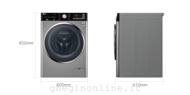 LG F4J9JH2T lavasciuga Libera installazione Caricamento frontale Cromo