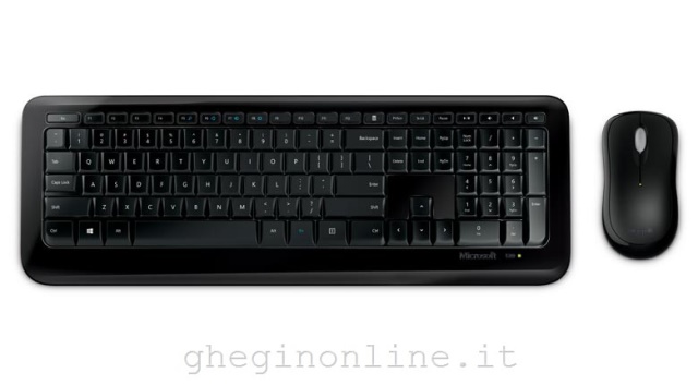 PY9-00009 Microsoft Wireless Desktop 850, Standard, Senza fili, RF Wireless, Nero, Mouse incluso