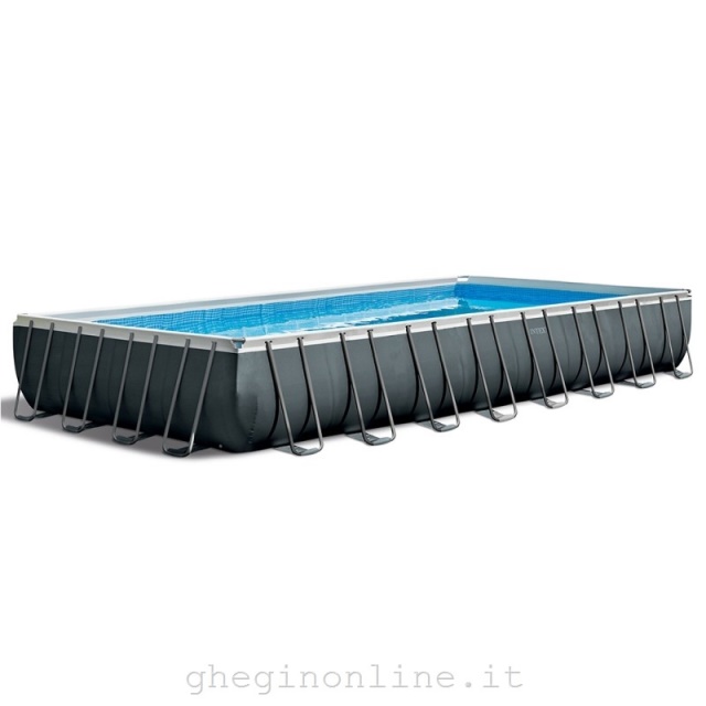 Piscina Intex 26374 ULTRA FRAME con pompa a sabbia Grigio