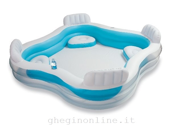Piscina bimbo Intex 56475 FAMILY 4 sedute Azzurro e Bianco