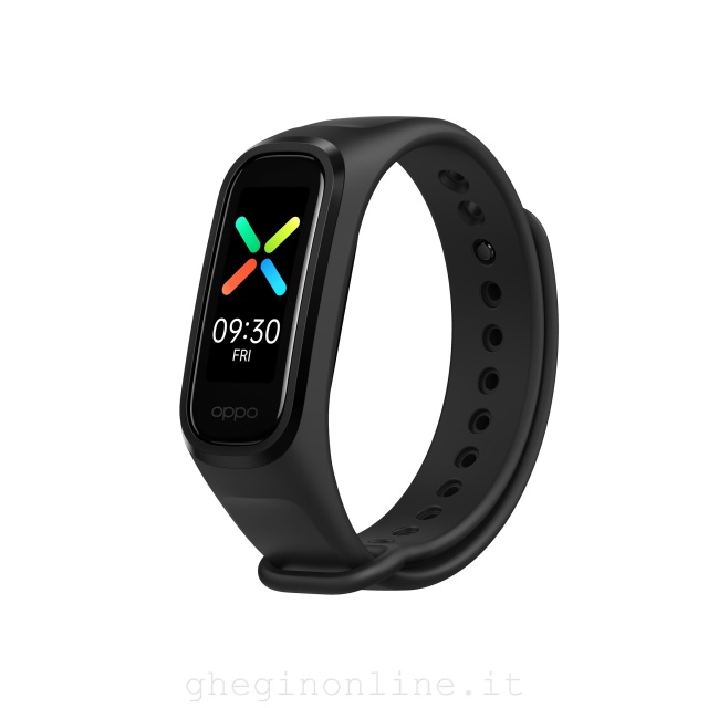 OPPO Band Sport Tracker Smartwatch con Display AMOLED a Colori 1.1'' 5ATM Carica Magnetica, Impermeabile 50m, Pedometro Fitness Cinturino Cardiofrequenzimetro, Versione Italia, Colore Black