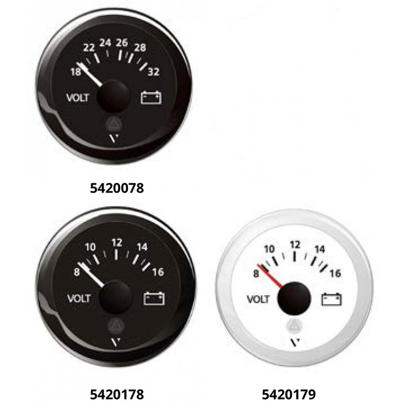 VOLTMETRO 8-16 12V BIANCO