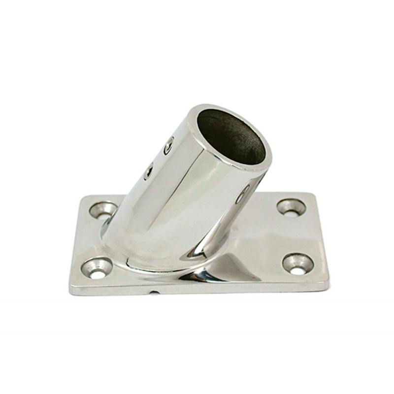 BASE RETT. INOX 60° Ø MM.22