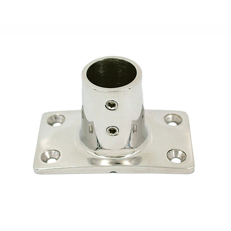 BASE RETT. INOX 90° Ø MM.22