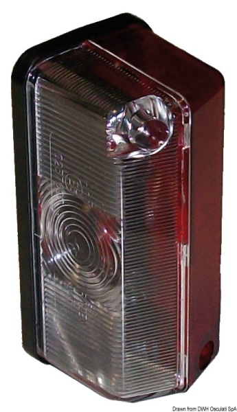 Fanale d'ingombro base piana bianco/rosso - 02.022.01