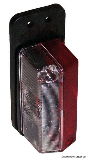 Fanale d'ingombro base gomma bianco/rosso - 02.022.02