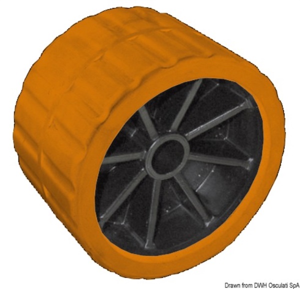 Rullo laterale arancio 75 mm Ø foro 15 mm - 02.029.04
