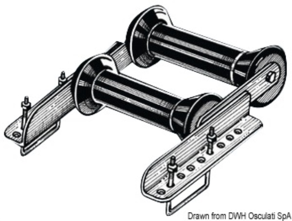 Rullo basculante posteriore 60 mm doppio - 02.040.69