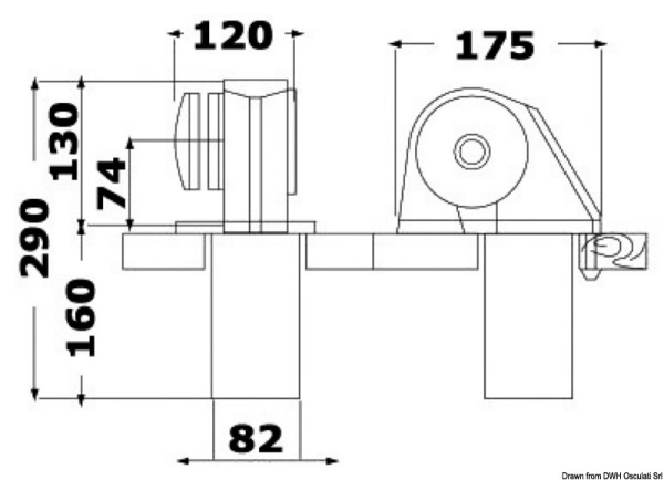 Verricello Italwinch Obi  700 W - 12 V senza campana - barbotin 6 mm - 02.408.02
