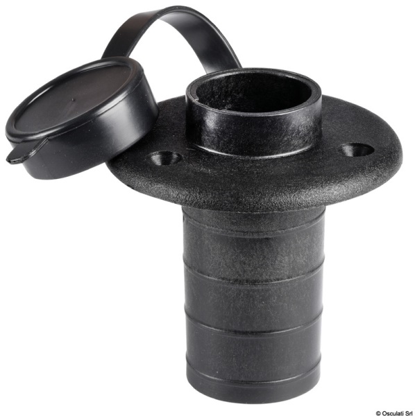 Basetta plastica nera incasso su piano 3 contatti - 11.000.02