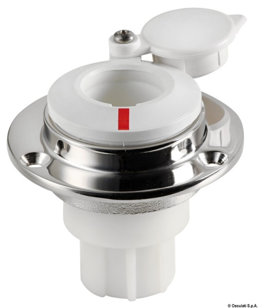 Basetta dritta incasso inox cappuccio b.co x aste - 11.000.05