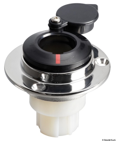 Basetta dritta a incasso inox cappuccio nero - 11.000.06