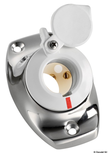 Basetta angolata a incasso inox cappuccio bianco - 11.000.07