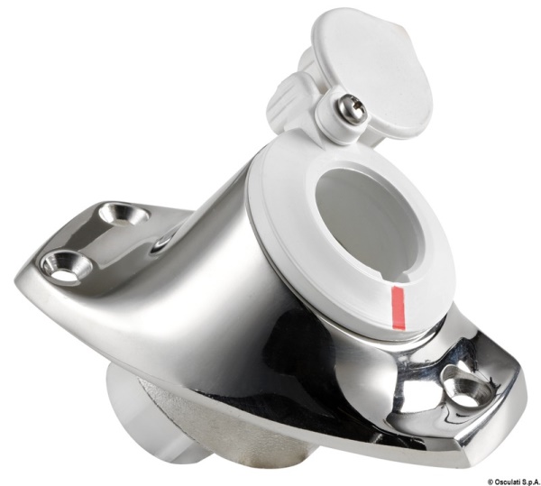 Basetta angolata a incasso inox cappuccio bianco - 11.000.09