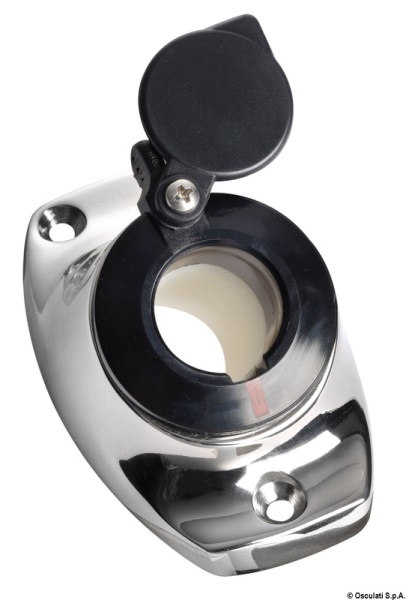 Basetta angolata a incasso inox cappuccio nero - 11.000.10