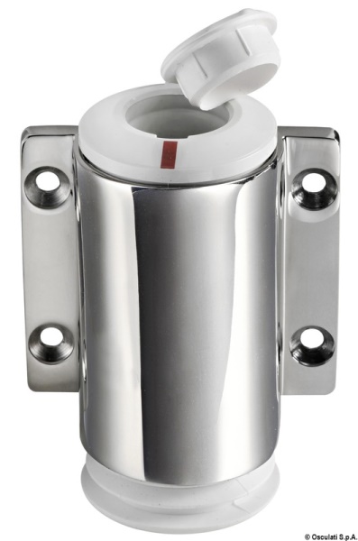 Basetta a parete inox cappuccio bianco 3 contatti - 11.000.11