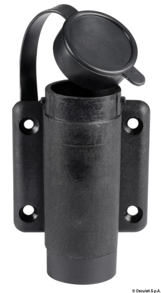 Basetta nylon nera a parete 2 contatti - 11.000.18