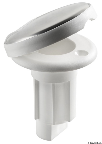 Basetta bianca incasso cappuccio inox 3 contatti - 11.000.23