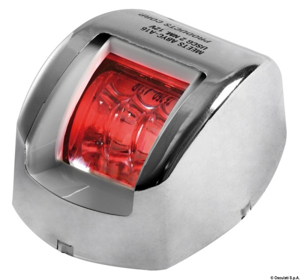 Fanale di via Mouse rosso corpo inox - 11.038.21