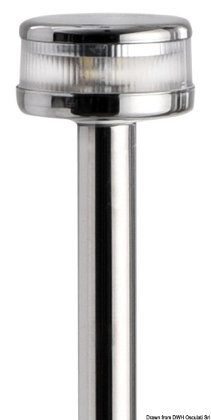 Asta luminosa abbattibile, 60 cm. inox - 11.039.81