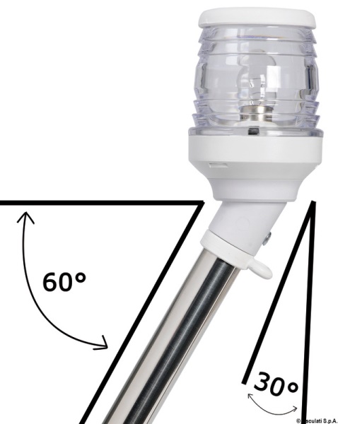 Asta 360° 60 cm in asse fanale bianco - 11.140.22