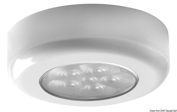 Luce di cortesia rot. ghiera bianca 6 LED bianchi - 13.179.56